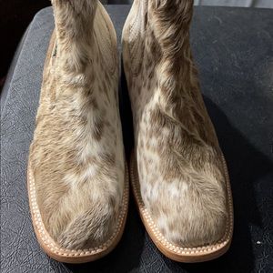 cowhide boots.